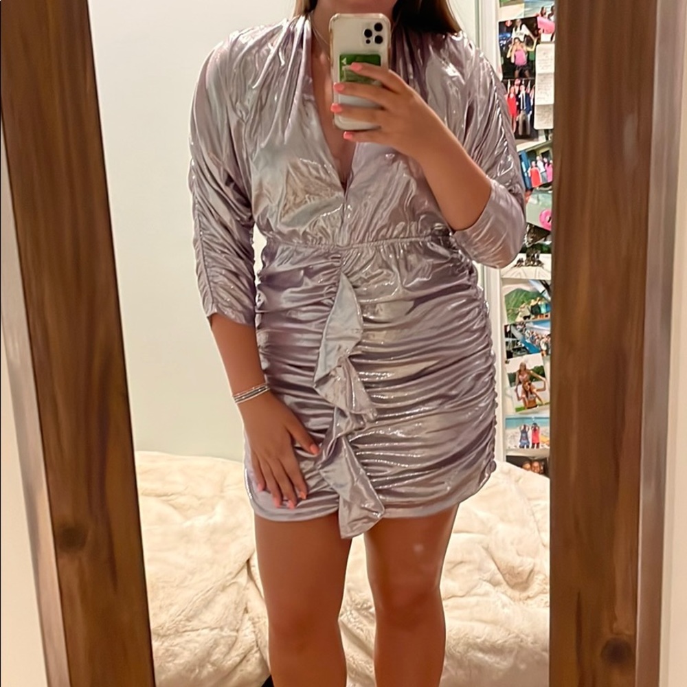 cute metallic purple dress